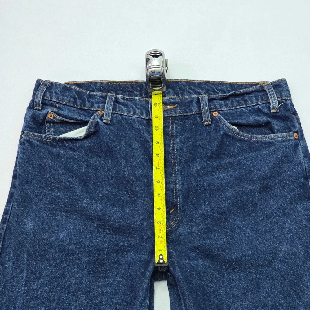 Levis 505 Mens Orange‎ Tab Regular Fit Straight Leg Dark Wash Jeans W38 L30